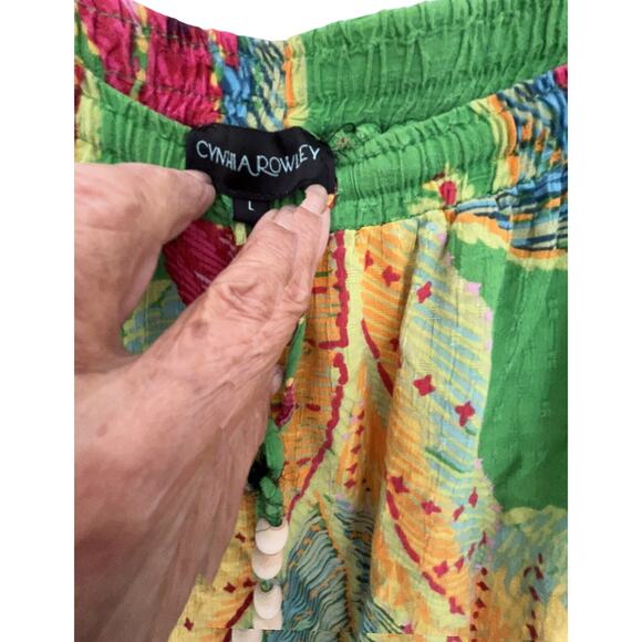 Cynthia Rowley Womens L Pants Palazzo CoverUp Lounge Beach Tropical Cottagecore - Picture 3 of 6